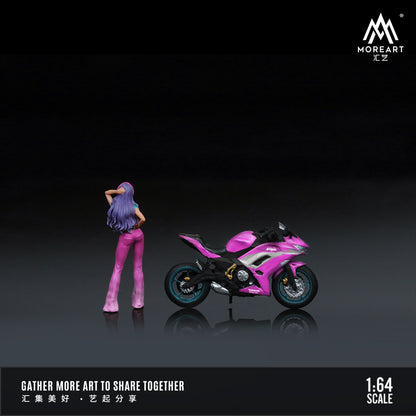 [ĐÃ RA MẮT] Mô hình diorama MOREART 1:64 Kawasaki NINJA650 Dream Purple Motorcycle Figure Set MO222108