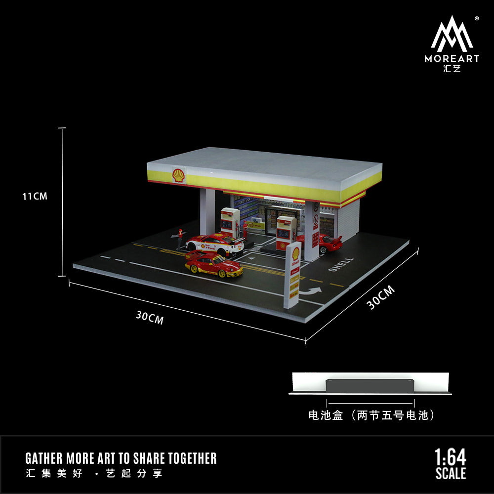 Chi tiết máy bơm xăng Diorama Shell Gas Station MoreArt