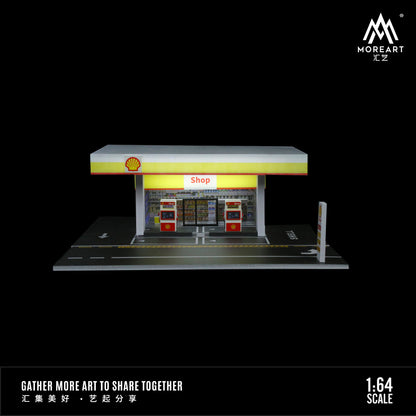 Chi tiết bảng hiệu Shell Diorama Shell Gas Station MoreArt