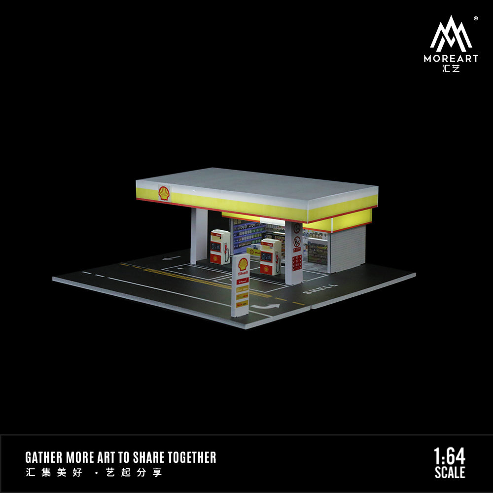 Nhân vật và xe trong Diorama Shell Gas Station MoreArt