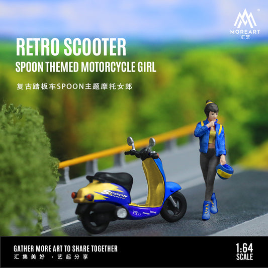 Mô hình diorama Retro Scooter SPOON Theme góc tổng thể