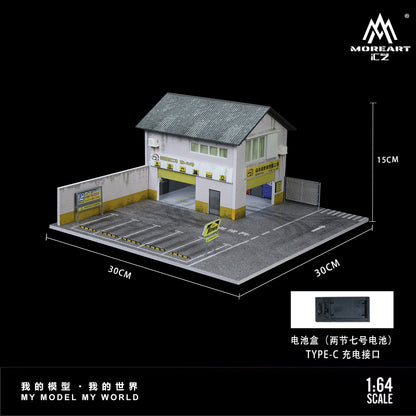 Diorama Morimoto Factory Lighting Set và xe mô hình tỉ lệ 1:64