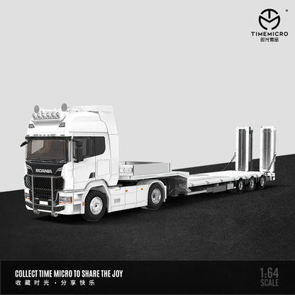 Góc trước xe Scania Flatbed Truck trắng