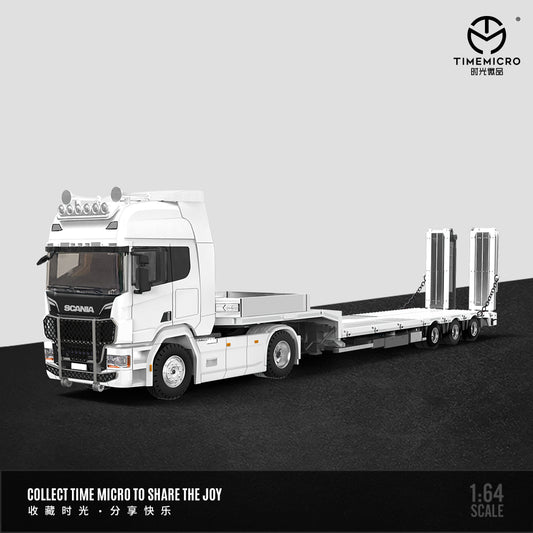 Góc trước xe Scania Flatbed Truck trắng