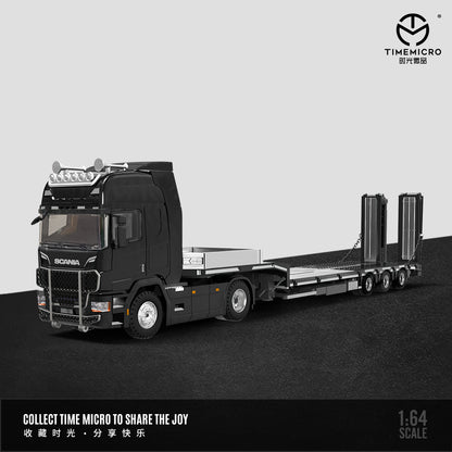 Góc trước xe Scania Flatbed Truck đen