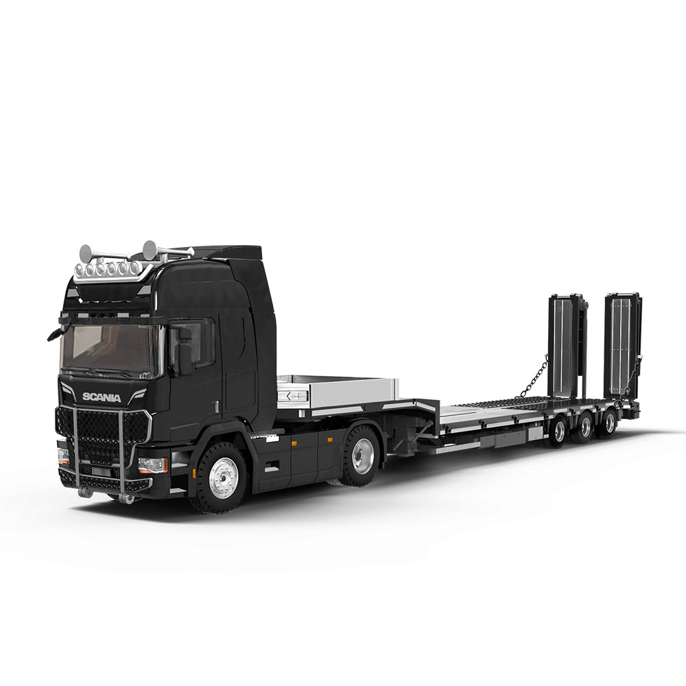 Góc nghiêng xe Scania Flatbed Truck đen