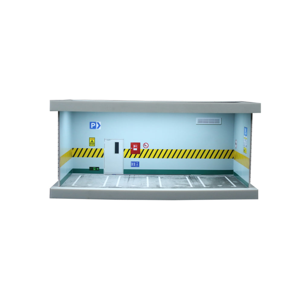 Diorama bãi đỗ xe MOREART Model B từ phía trước