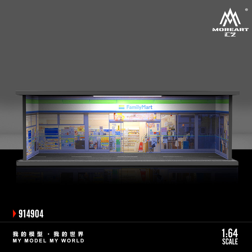 Tổng quan mô hình diorama Convenience Store Minimalist Lighting Assembly Scene