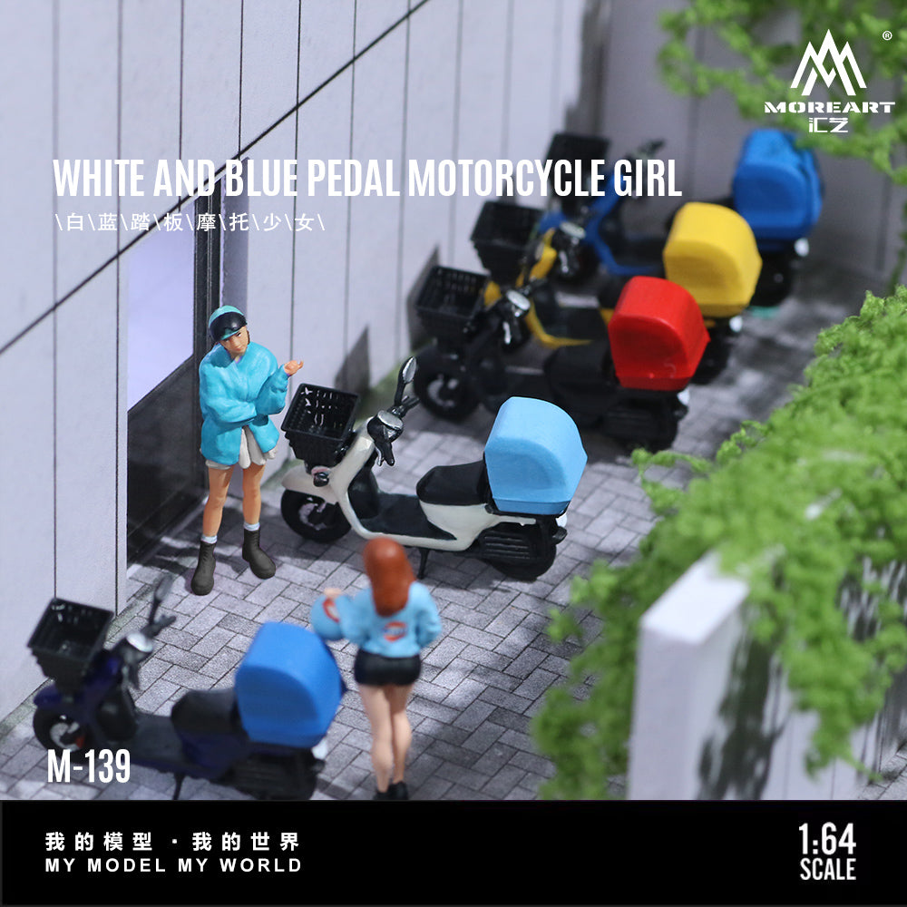 Góc tổng quan diorama Scooter Girl MoreArt 1:64