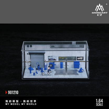 Góc tổng quan diorama Auto Repair Shop B MoreArt 1:64