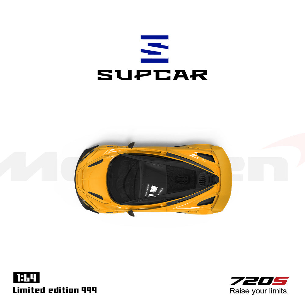 Góc nghiêng xe McLaren 720S Yellow SUPCAR 1:64
