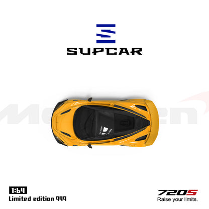 Góc nghiêng xe McLaren 720S Yellow SUPCAR 1:64