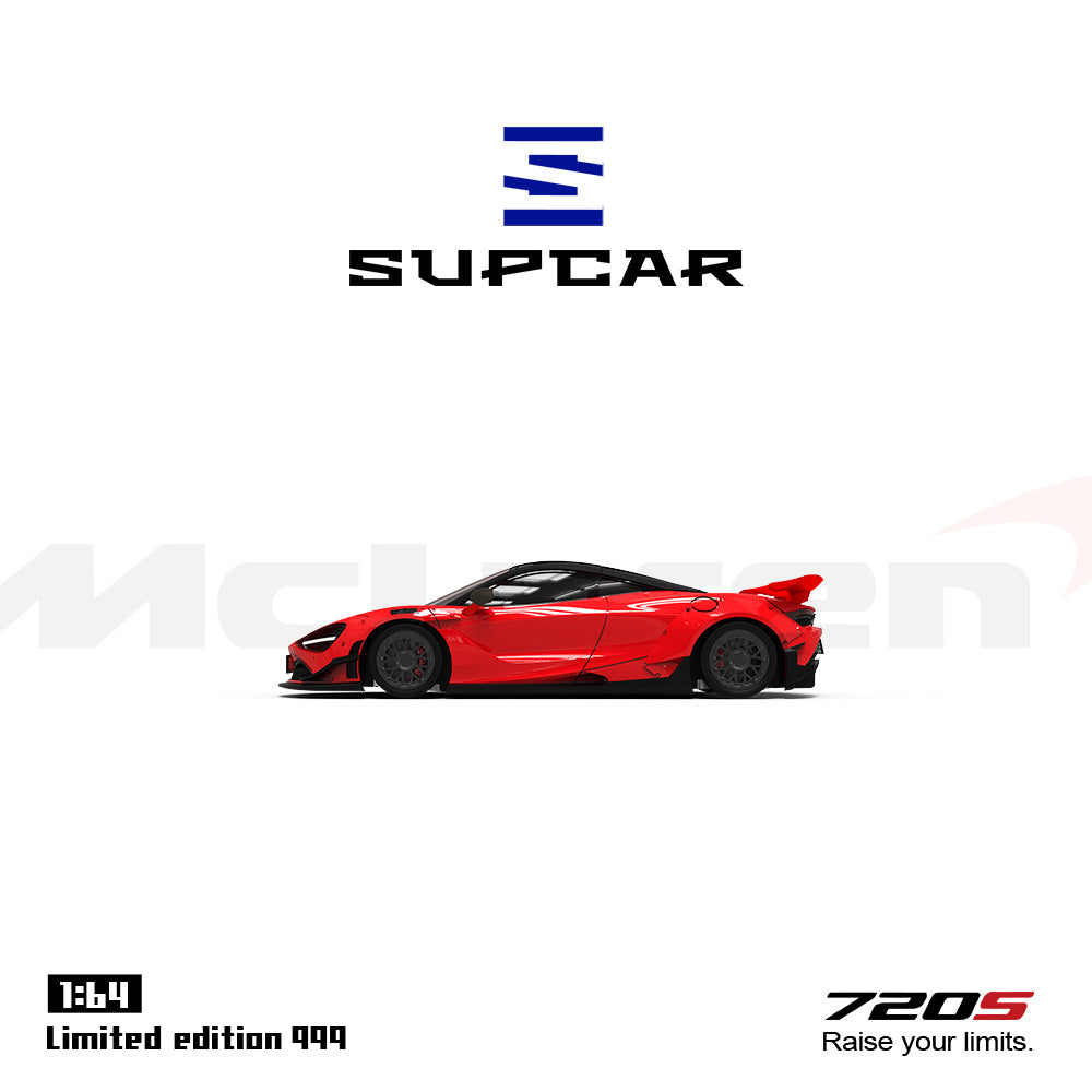 Góc nghiêng xe McLaren 720S Red SUPCAR 1:64