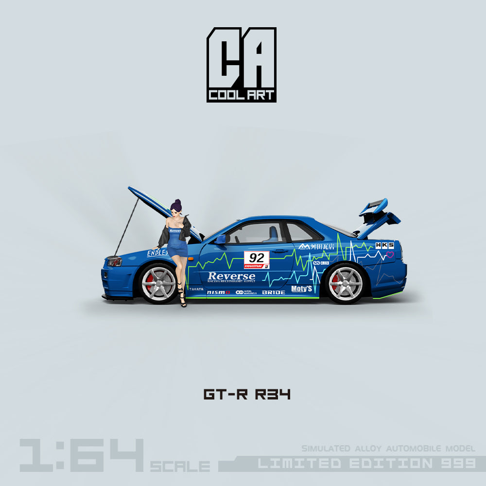 Góc nghiêng xe R34 blue Cool Art