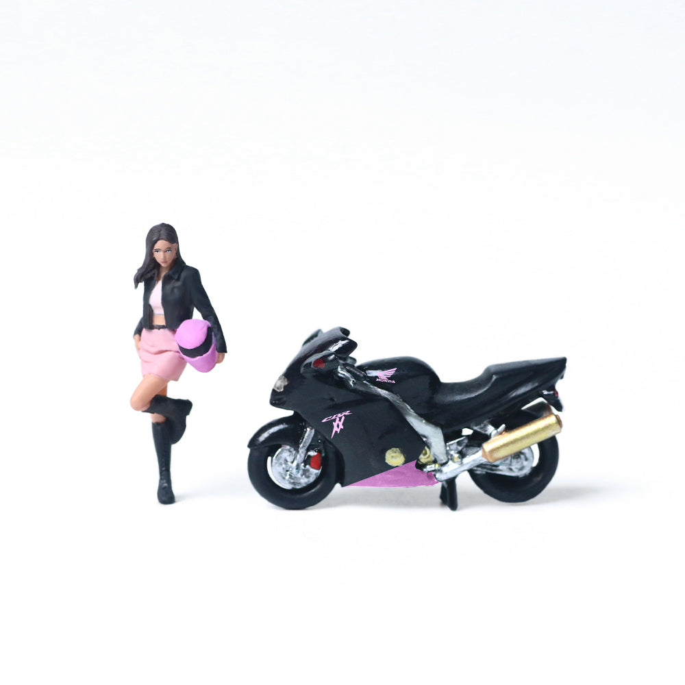 Diorama Honda CBR1100XX Black and Pink