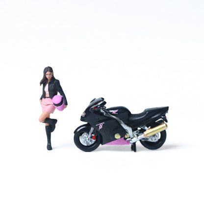 Diorama Honda CBR1100XX Black and Pink