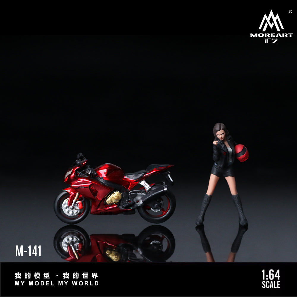 Mô hình diorama Moreart 1/64 cô gái điều khiển xe máy Suzuki