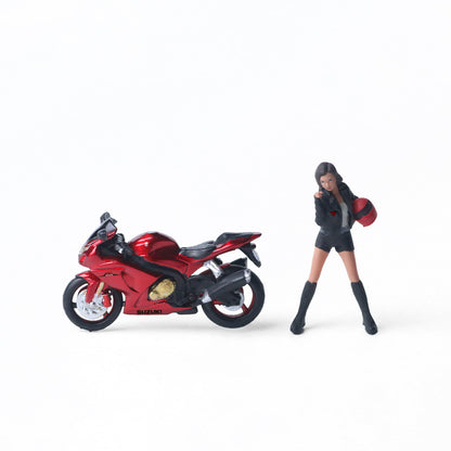Bộ sưu tập mô hình diorama Moreart cô gái và xe máy