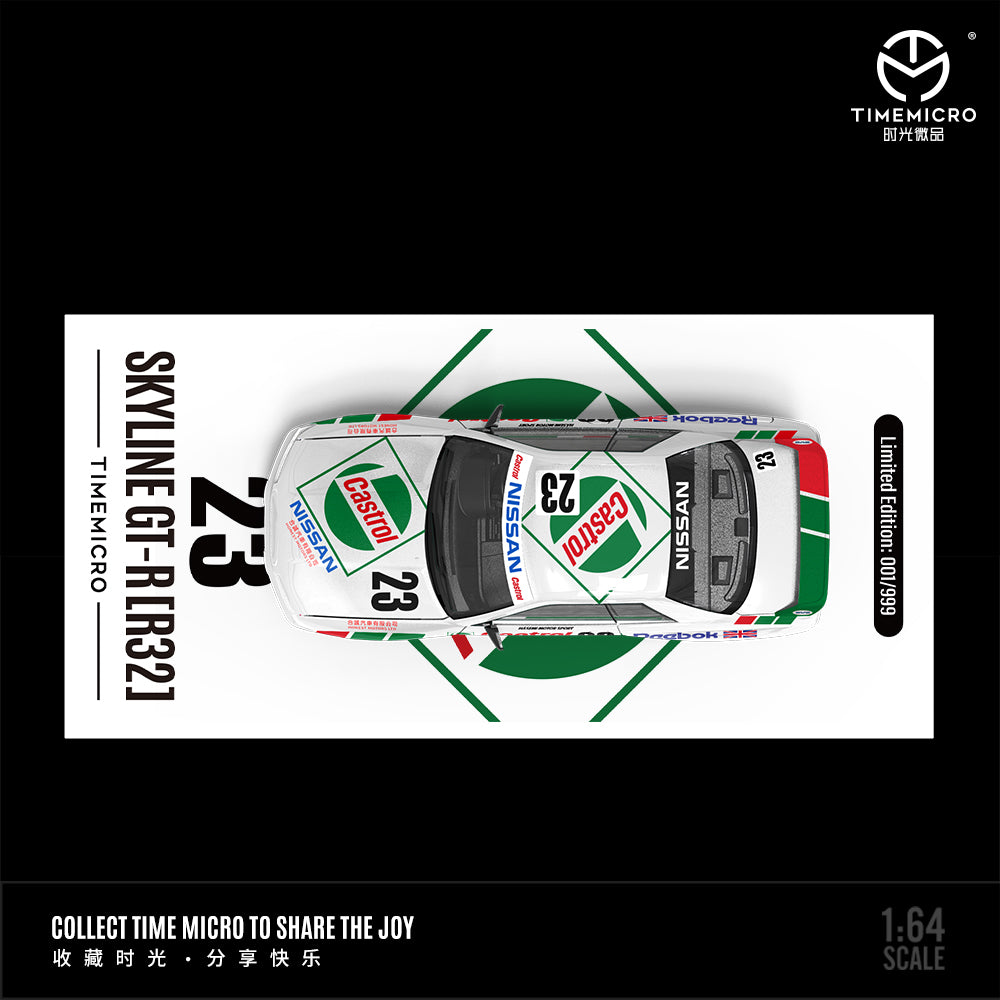 Cận cảnh mô hình xe Nissan GTR R32 Red/Green 23 Castrol của Time Micro