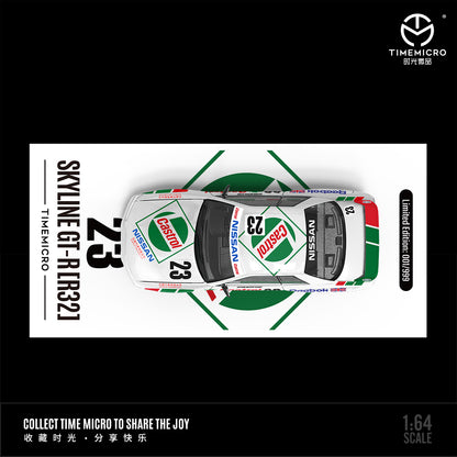 Cận cảnh mô hình xe Nissan GTR R32 Red/Green 23 Castrol của Time Micro