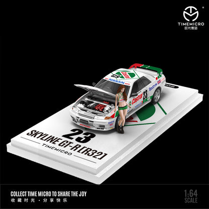 Mô hình xe Time Micro 1:64 Nissan GTR R32 Red Green No 23 CASTROL