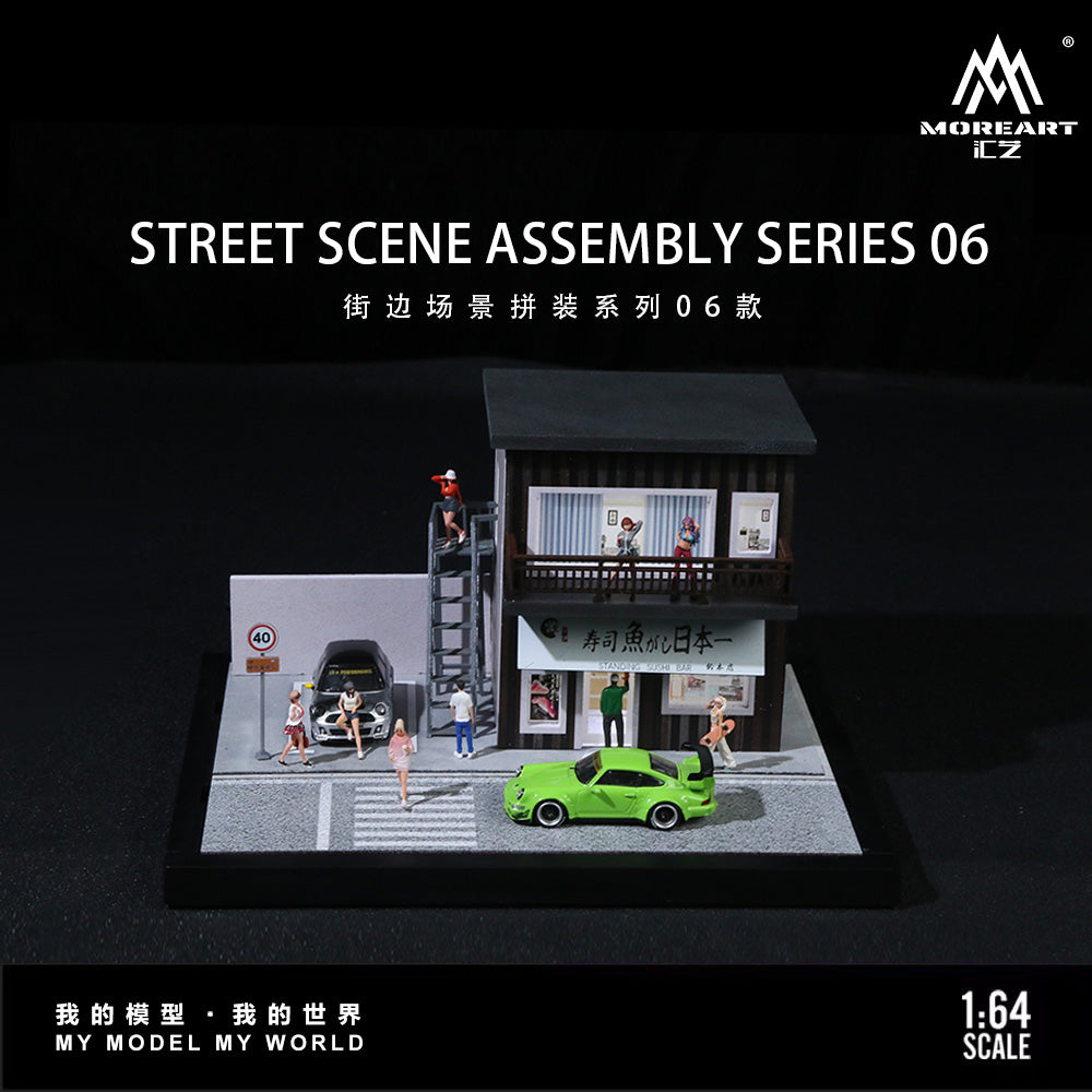 Diorama Moreart cảnh đường phố có đèn tỉ lệ 1:64 Series 06