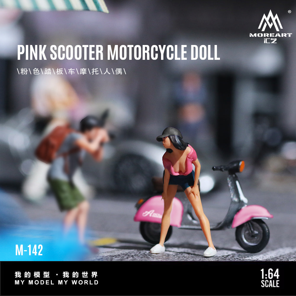 Góc chính diện diorama Pink Scooter