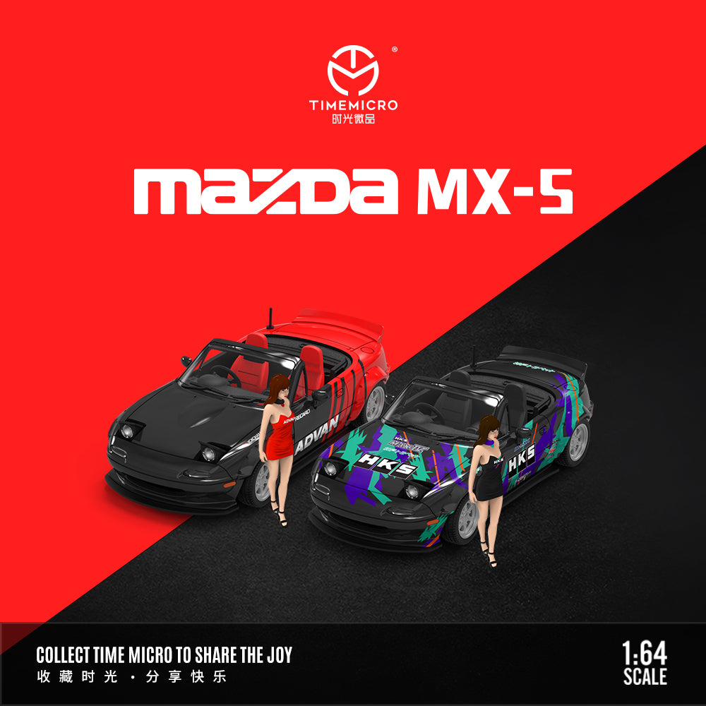 Mô hình Mazda MX5 HKS Time Micro 1:64 góc nghiêng