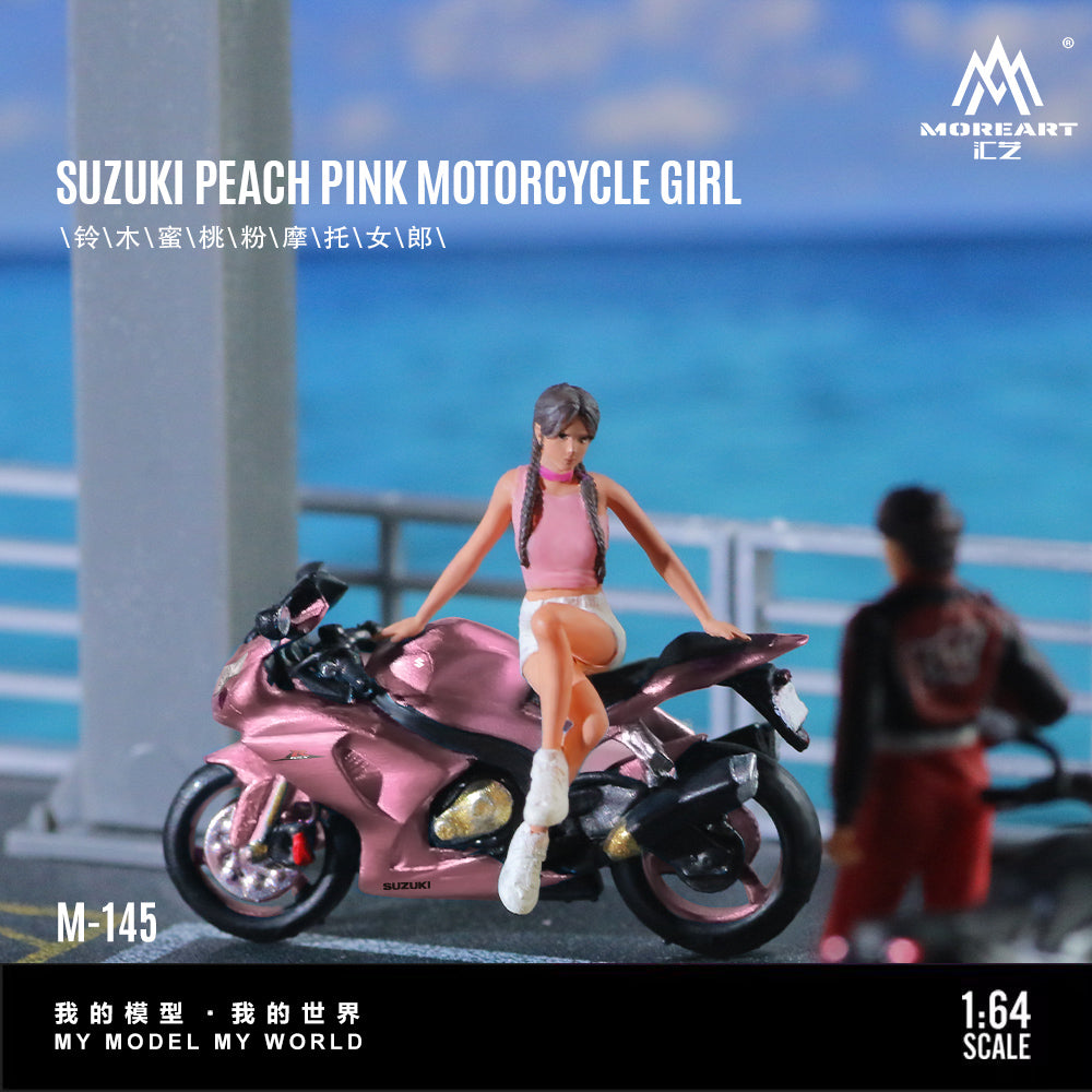Diorama Suzuki Pink Motorcycle MoreArt 1:64