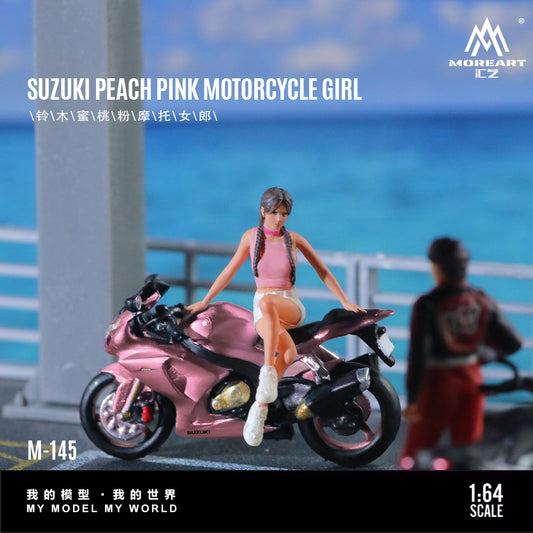 Diorama Suzuki Pink Motorcycle MoreArt 1:64