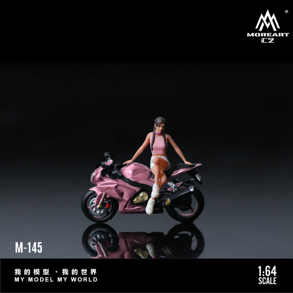 Mô tô Suzuki hồng tỉ lệ 1:64