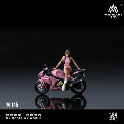 Mô tô Suzuki hồng tỉ lệ 1:64