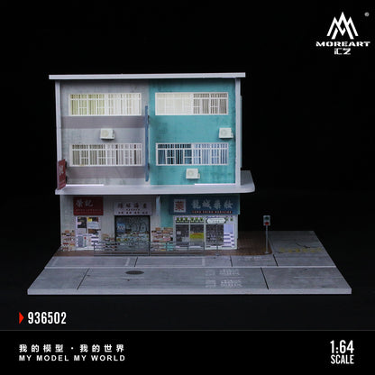 Diorama cảnh đường phố Hong Kong có đèn Moreart 1:64