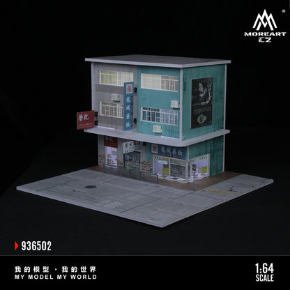 Bối cảnh diorama đường phố Hong Kong có đèn của Moreart 1:64