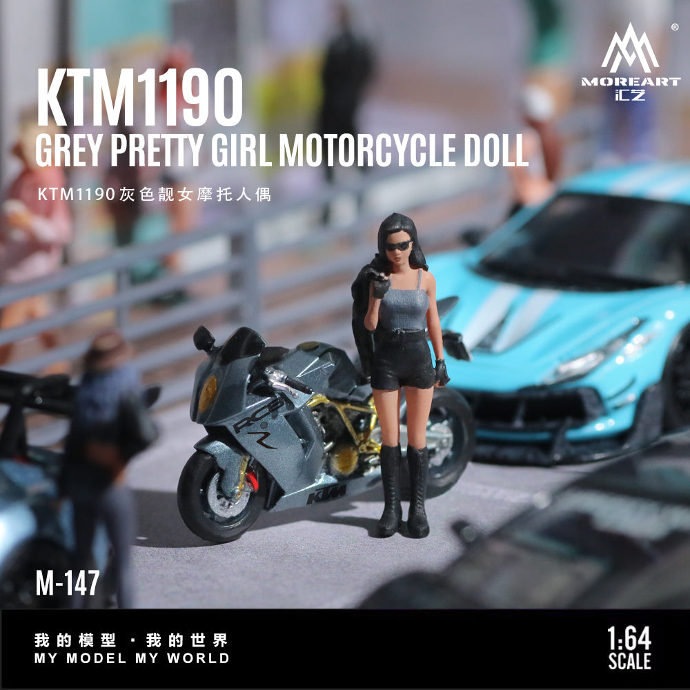 Diorama Moreart xe máy KTM1190 và nhân vật nữ 1:64