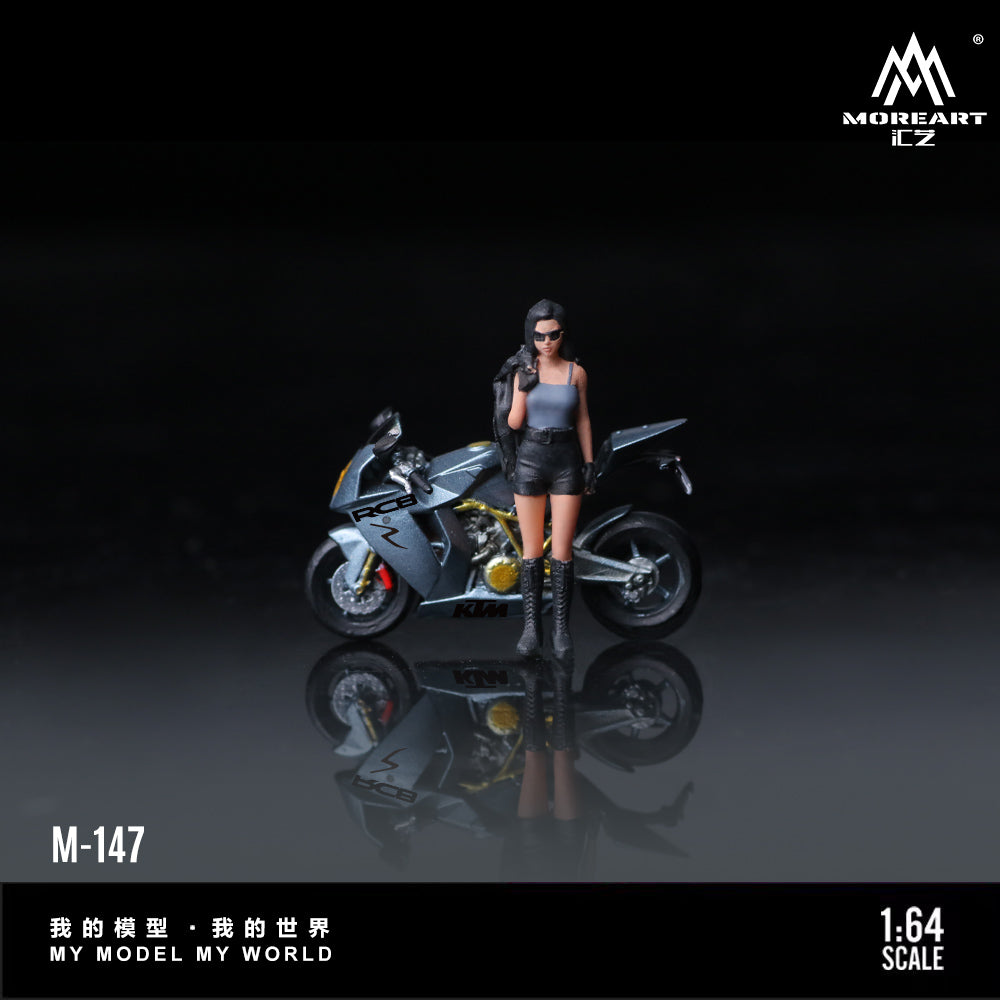 [ĐÃ RA MẮT] Mô hình diorama MOREART 1:64 KTM1190 Gray Female Motorcycle Figure Set MO222147