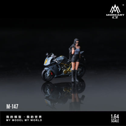[ĐÃ RA MẮT] Mô hình diorama MOREART 1:64 KTM1190 Gray Female Motorcycle Figure Set MO222147