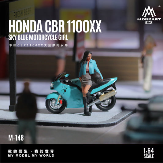 Mô hình Honda CBR1100XX Sky Blue góc trước