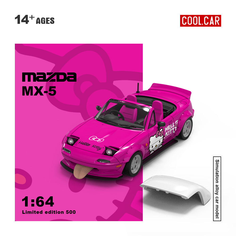 Mô hình xe Mazda MX5 KT Cat Deep Pink Standard Edition COOL CAR 1:64