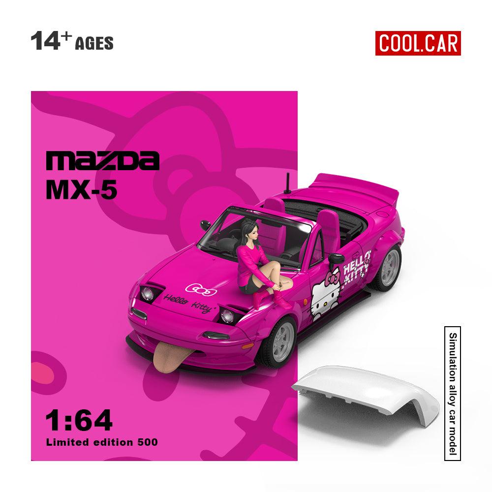 Mô hình xe Mazda MX5 Hello Kitty Deep Pink Doll Edition COOL CAR 1:64