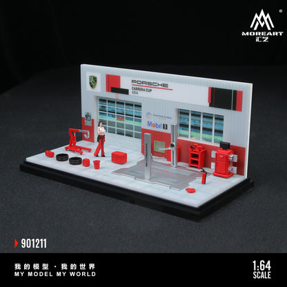 Toàn cảnh diorama Porsche Repair Shop tỉ lệ 1:64