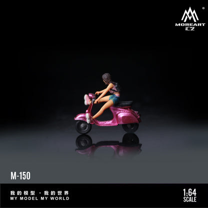 Mô hình diorama Pink Scooter Moreart góc nghiêng