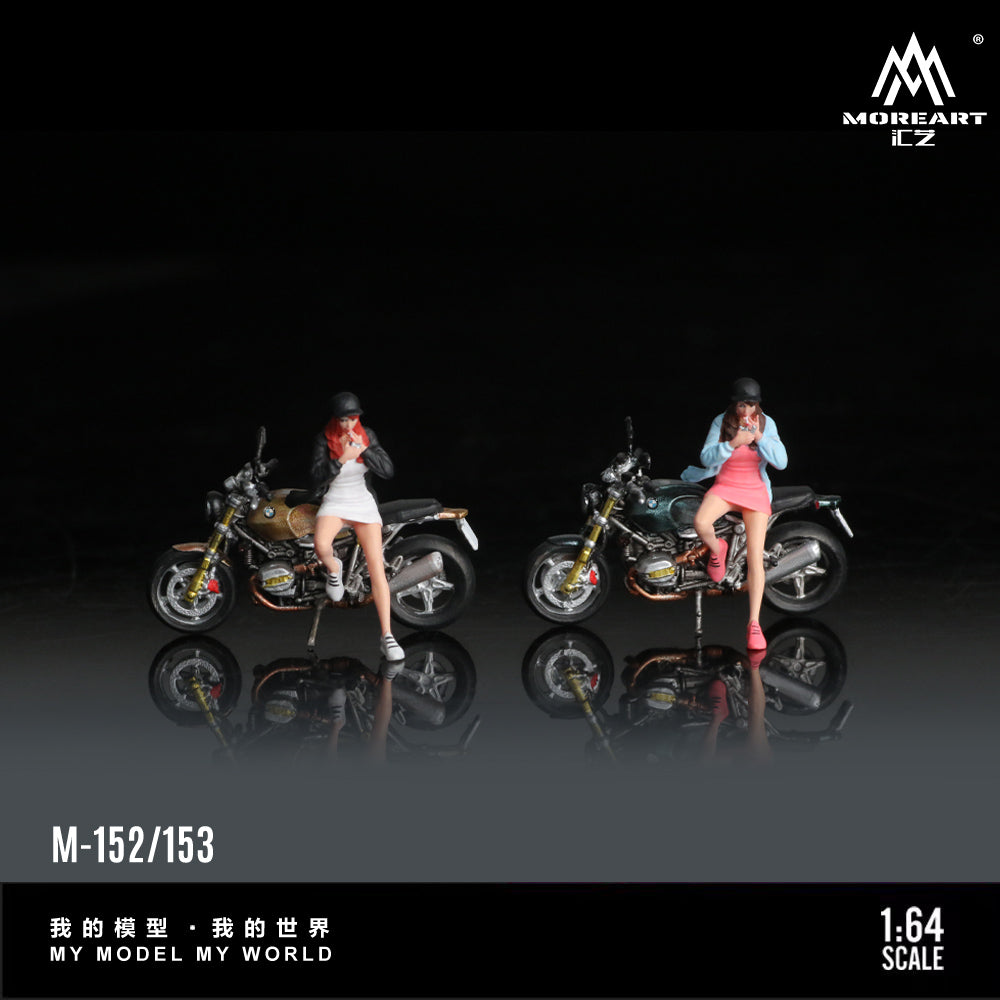Mô hình diorama Brown Motorcycle Girl Moreart với cô gái
