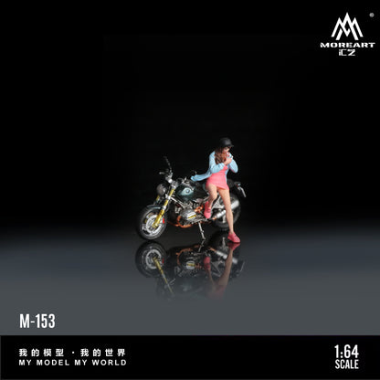 Mô hình diorama Dark Green Motorcycle Girl góc tổng thể