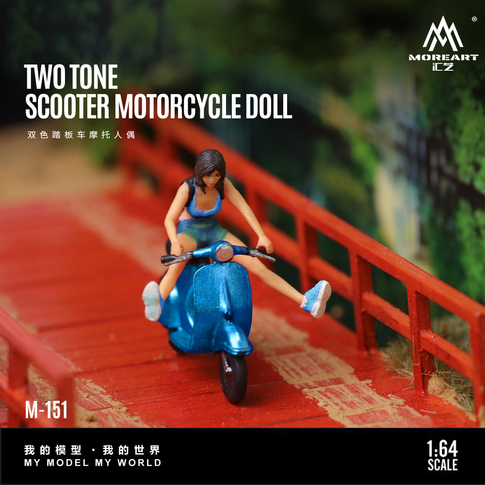 Mô hình diorama Blue Scooter góc tổng thể