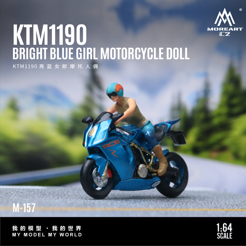 Diorama KTM 1190 Bright Blue Lady Motorcycle Figure Set