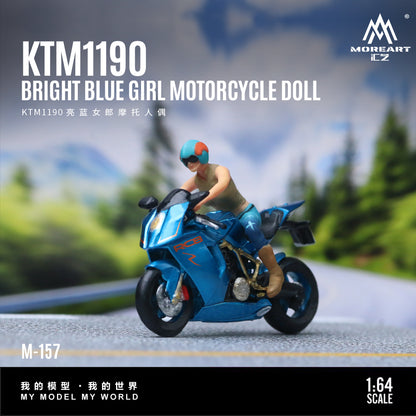 Diorama KTM 1190 Bright Blue Lady Motorcycle Figure Set