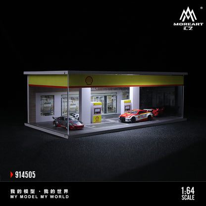 Góc trước diorama trạm xăng Shell tỉ lệ 1:64