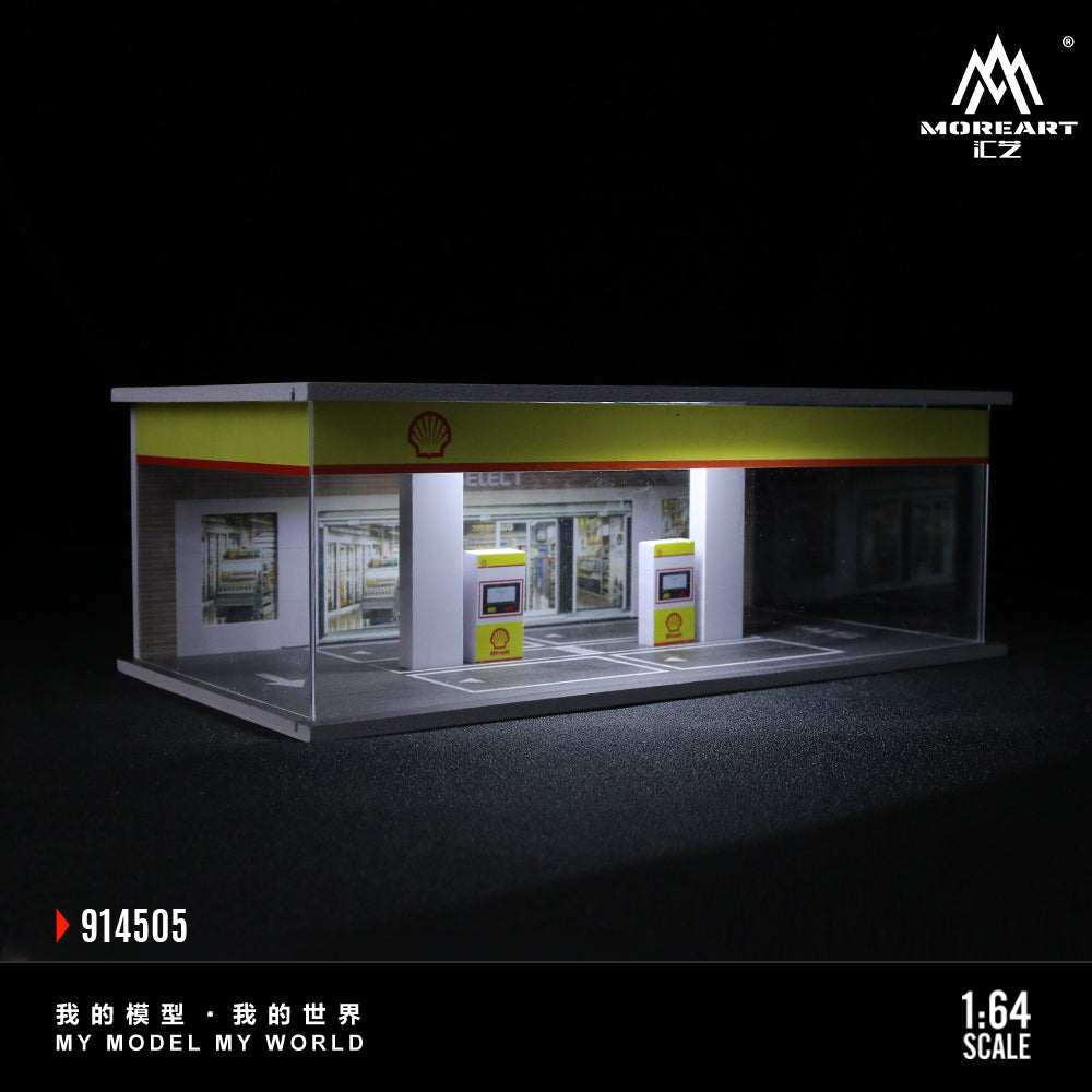 Mô hình trạm xăng Shell nhìn từ bên hông