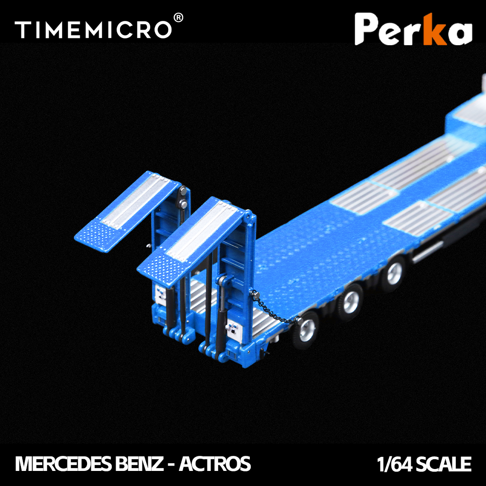 xe đồ chơi Mercedes-Benz Flatbed Truck xanh 1:64